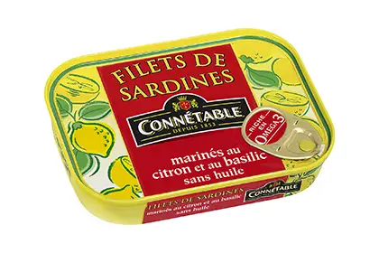 Сардины [филе] в маринаде с лимоном и базиликом «Connetable», 100г